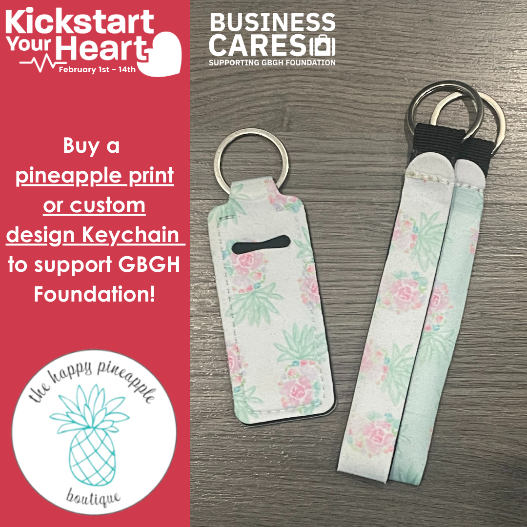 Pineapple print keychains for Kickstart your heart