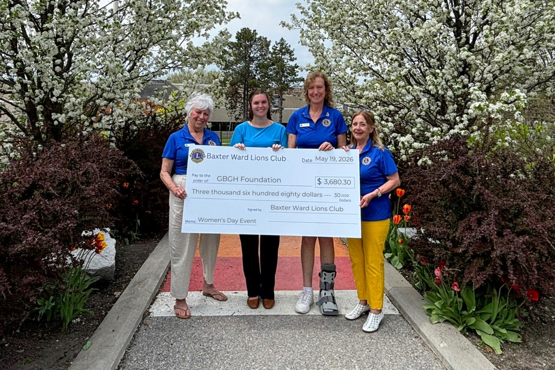 Baxter Ward Lions Club Donation - May 2026