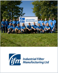 a large group of people in blue shirts posing for a picture outside on a sunny day. the logo for Industrial Filter Manufacturing Ltd is below.