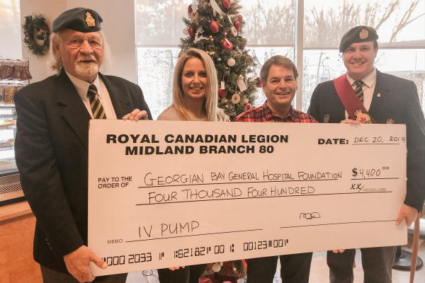 Royal Canadian Legion Midland Branch 80 buys IV Pump for patients at GBGH
