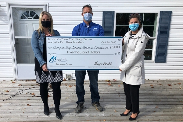 Brandy’s Cove Yachting Centre makes $5,000 donation to GBGH