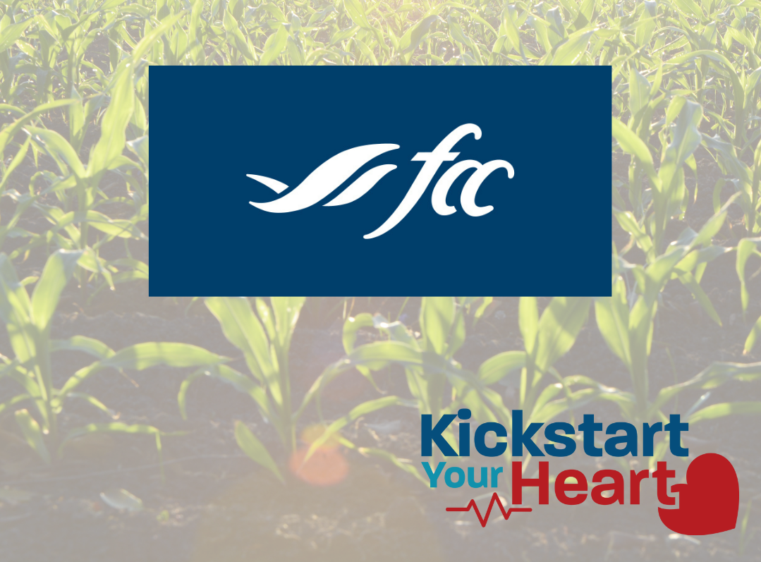 Farm Credit Canada logo with Kickstart your heart logo beneath