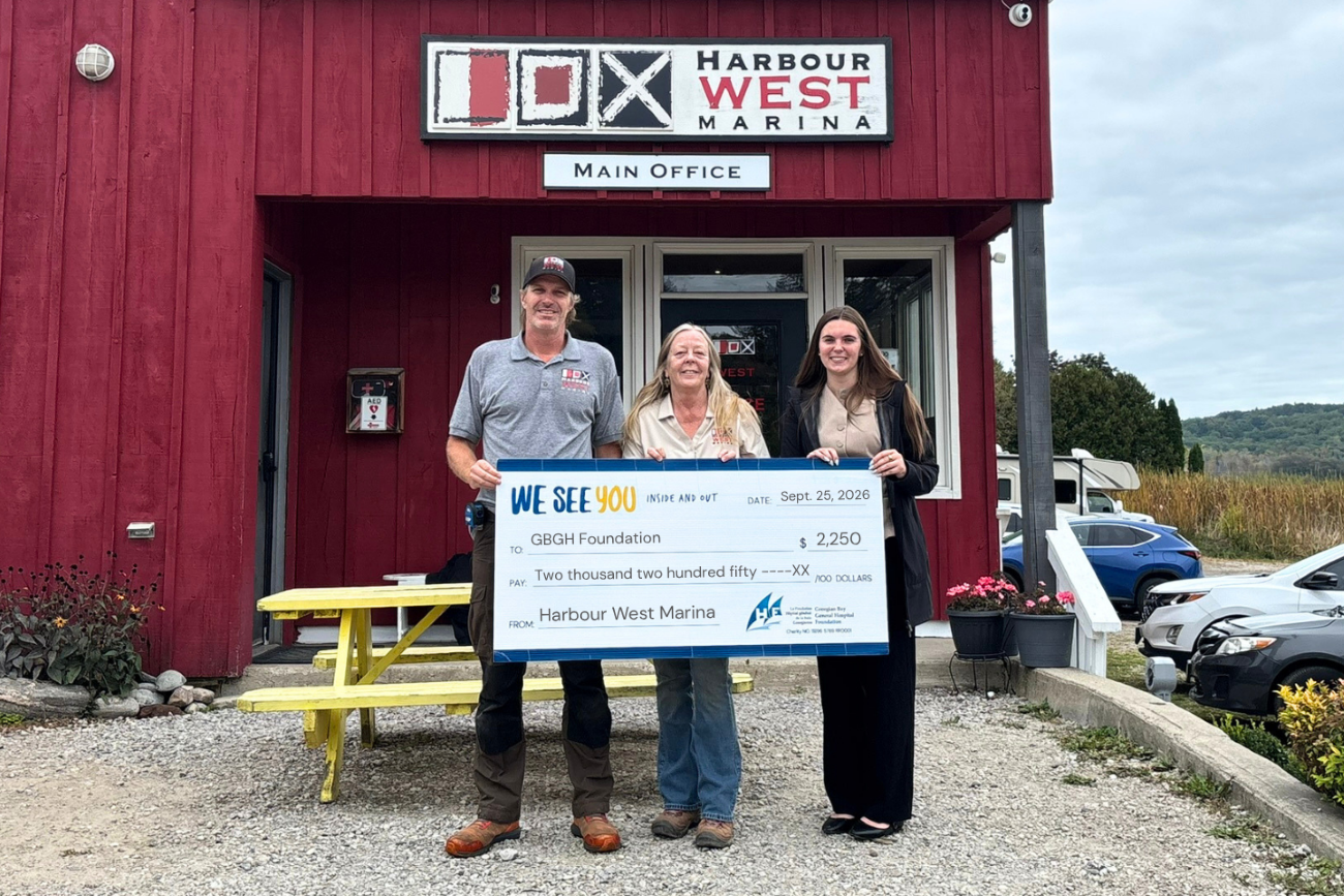 Harbour West Marina cheque present Sept 2026 web