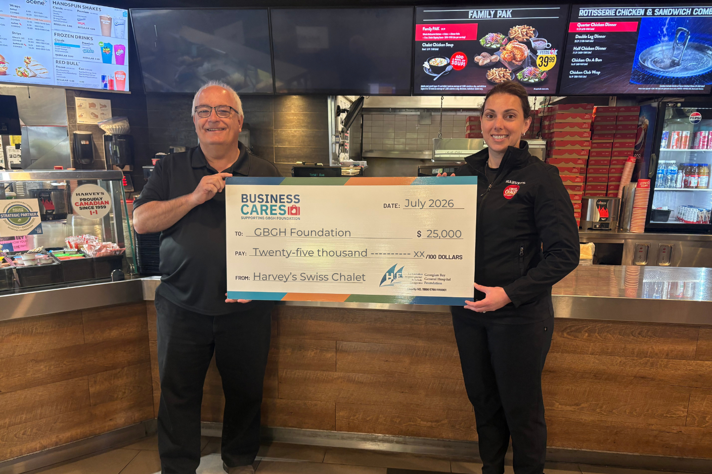 Harvey's Business Cares Cheque Photo_July 2026