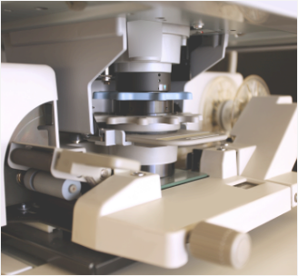 Close-up of a microfilm and microfiche printer & scanner machine